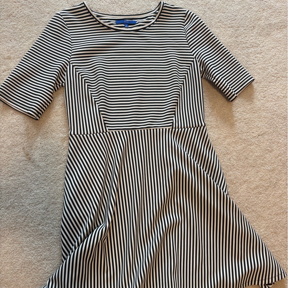 Apt. 9 Black and White Striped Mini Dress
